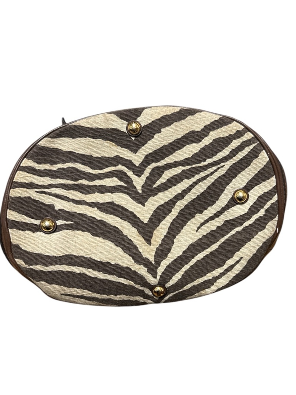 Michael Kors Kingsbury Zebra Striped Canvas Bucket Tote Bag - Picture 8 of 8